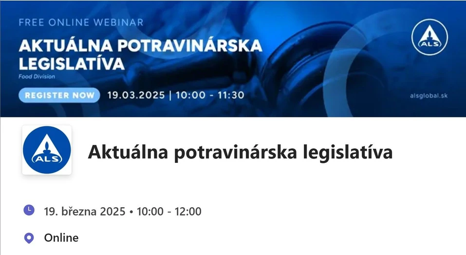ALS Slovakia: Aktuálna potravinárska legislatíva