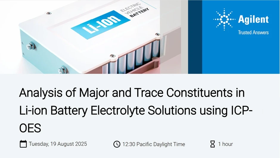 Agilent Technologies: Analysis of Major and Trace Constituents in Li-ion Battery Electrolyte Solutions using ICP-OES