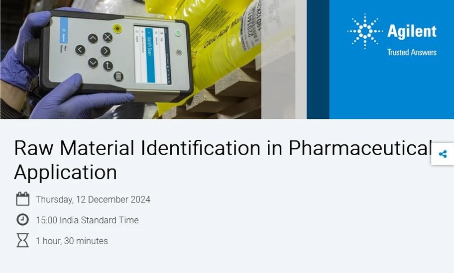Agilent Technologies: Raw Material Identification in Pharmaceutical Application