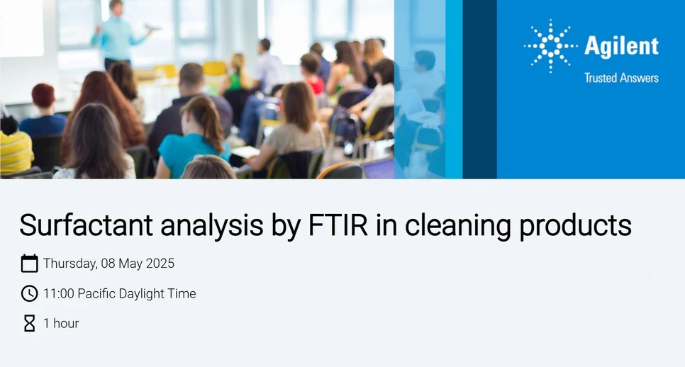 Agilent Technologies: Surfactant analysis by FTIR in cleaning products