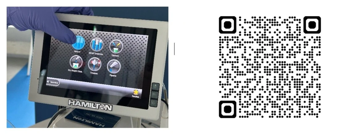 Altium International: Obr.3. Detail obrazovky pro systém Hamilton MicroLab 700. Vysvětlení režimů použití najdete v katalogu (viz QR kód).