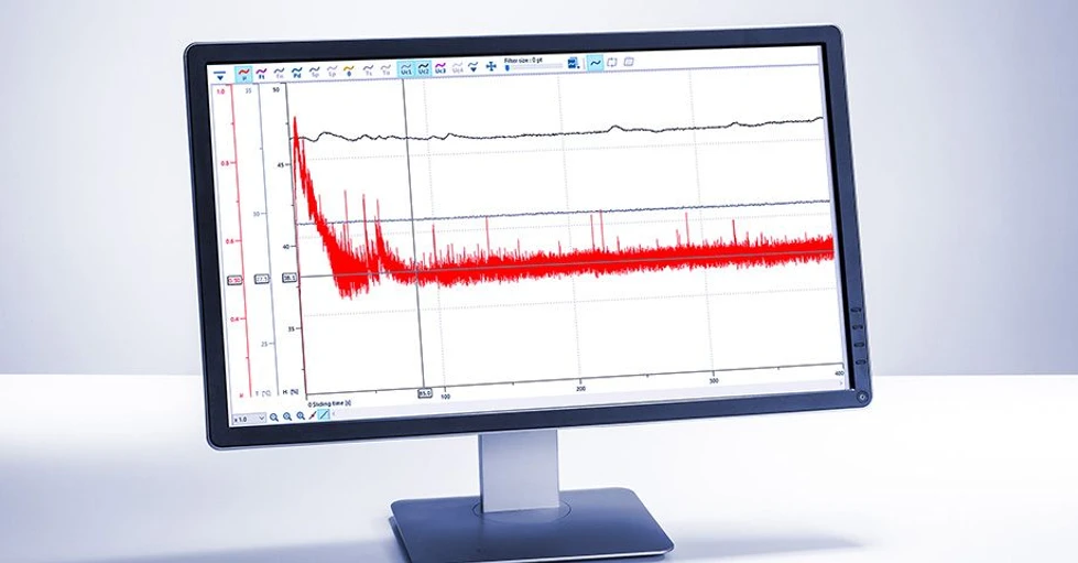 Anton Paar: TRB³ tribometr typu Pin-on-disk.