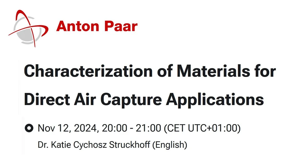 Anton Paar: Characterization of Materials for Direct Air Capture Applications