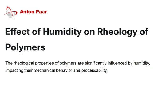 Effect of Humidity on Rheology of Polymers