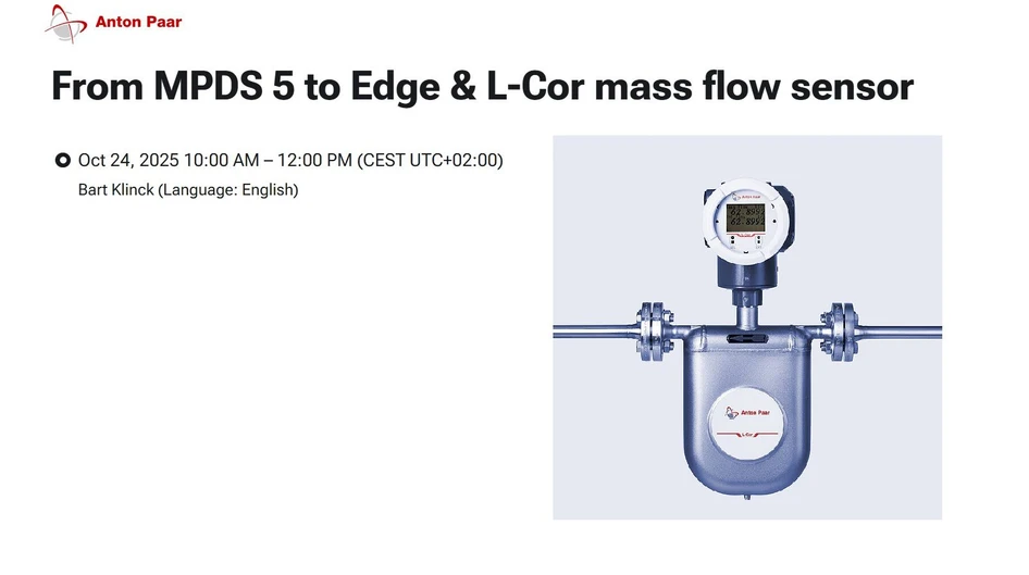 Anton Paar: From MPDS 5 to Edge & L-Cor mass flow sensor