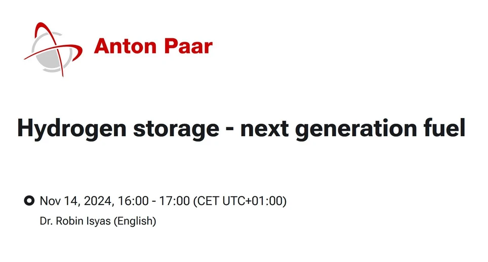 Anton Paar: Hydrogen storage - next generation fuel