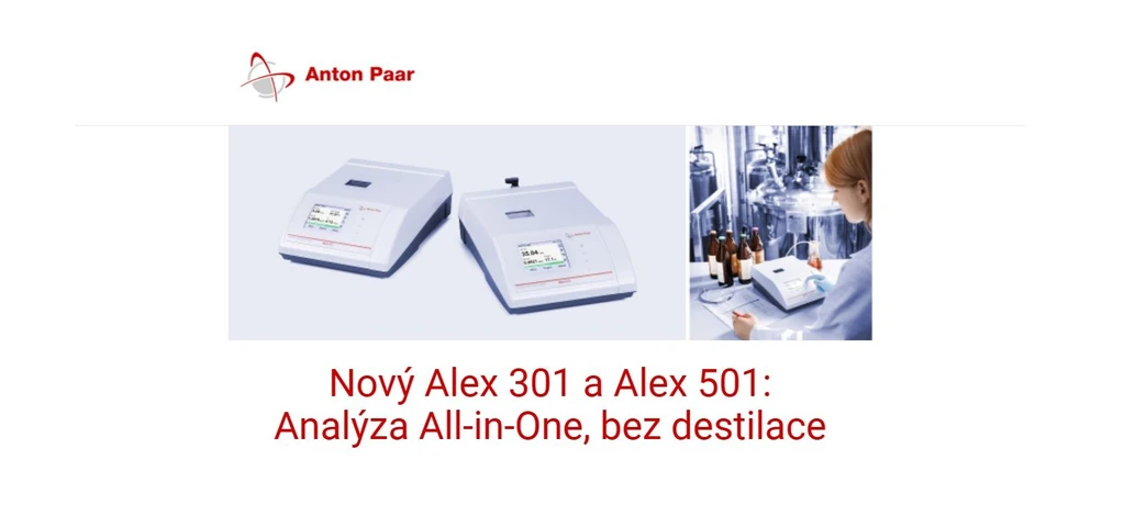 <p>Anton Paar: Nový Alex 301 a Alex 501 od Anton Paar: Analýza All-in-One, bez destilace</p>