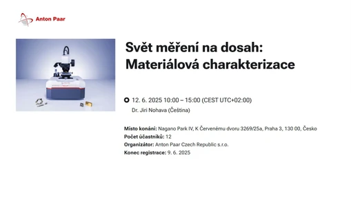Svět měření na dosah: Materiálová charakterizace (Pozvánka)