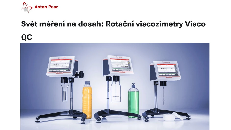 Svět měření na dosah: Rotační viscozimetry Visco QC