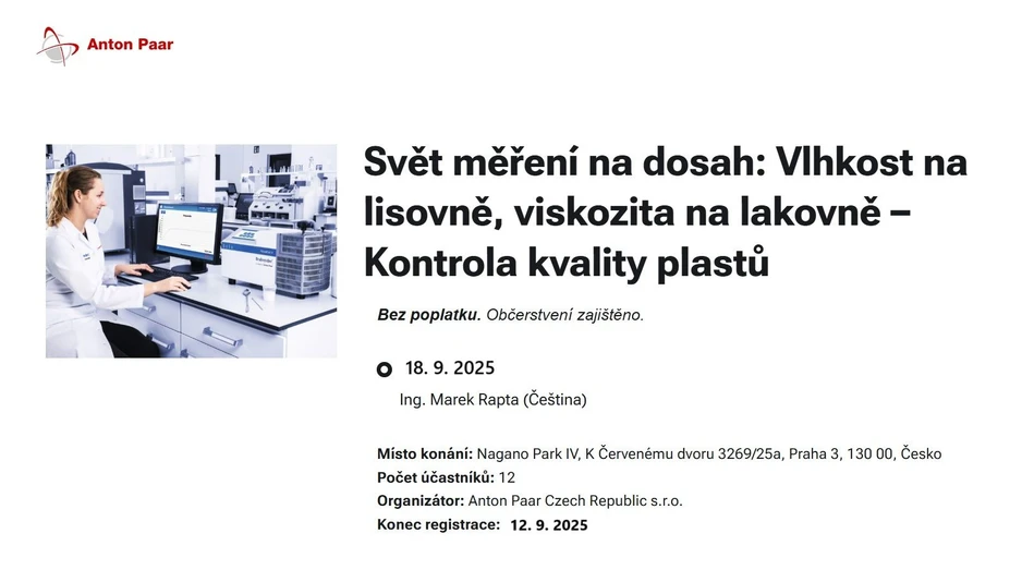 Svět měření na dosah: Vlhkost na lisovně, viskozita na lakovně – Kontrola kvality plastů