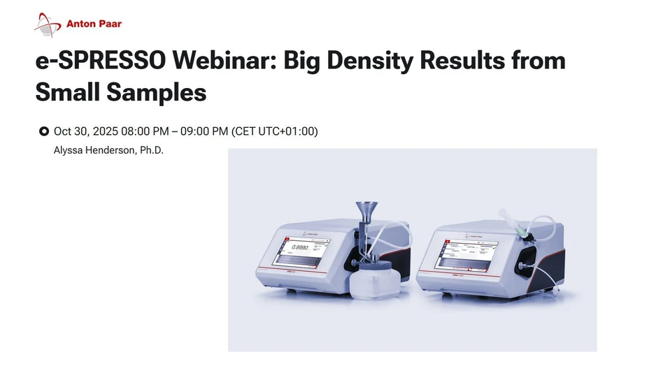Anton Paar: e-SPRESSO Webinar: Big Density Results from Small Samples