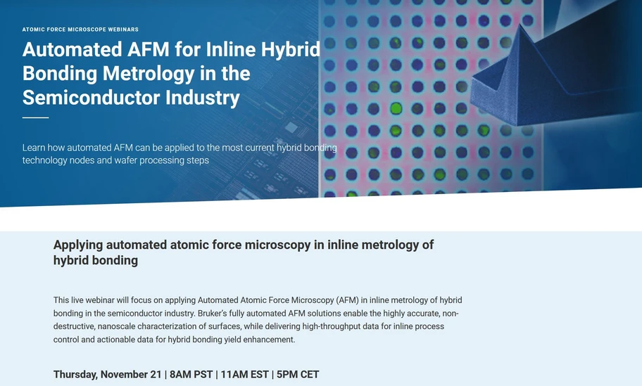 Bruker: Automated AFM for Inline Hybrid Bonding Metrology in the Semiconductor Industry