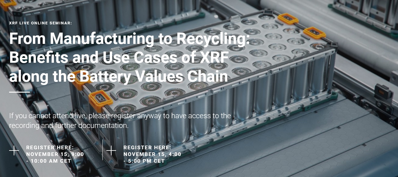 Bruker: From Manufacturing to Recycling: Benefits and Use Cases of XRF along the Battery Values Chain