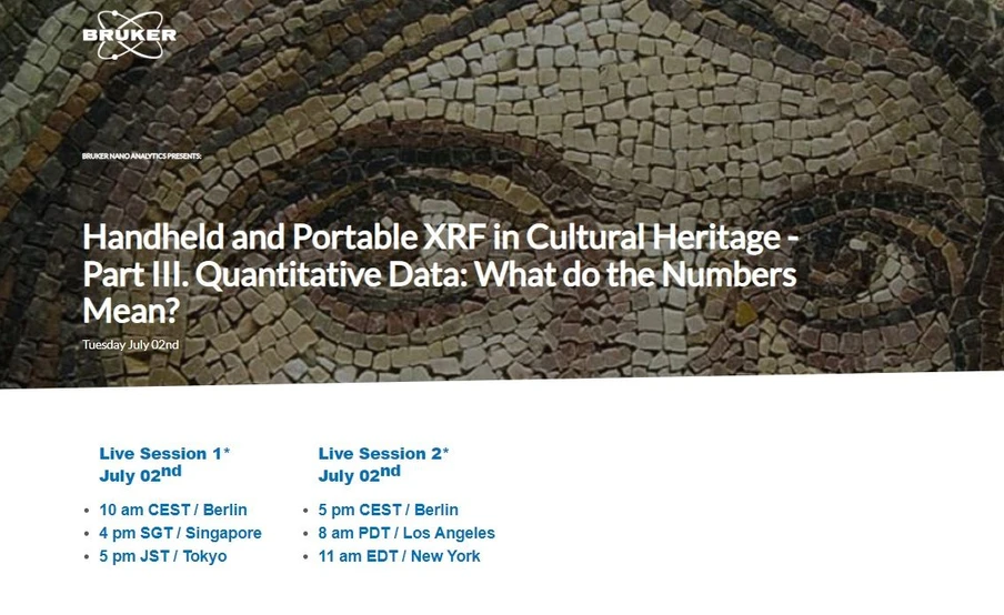 Bruker: Handheld and Portable XRF in Cultural Heritage - Part III. Quantitative Data: What do the Numbers Mean?