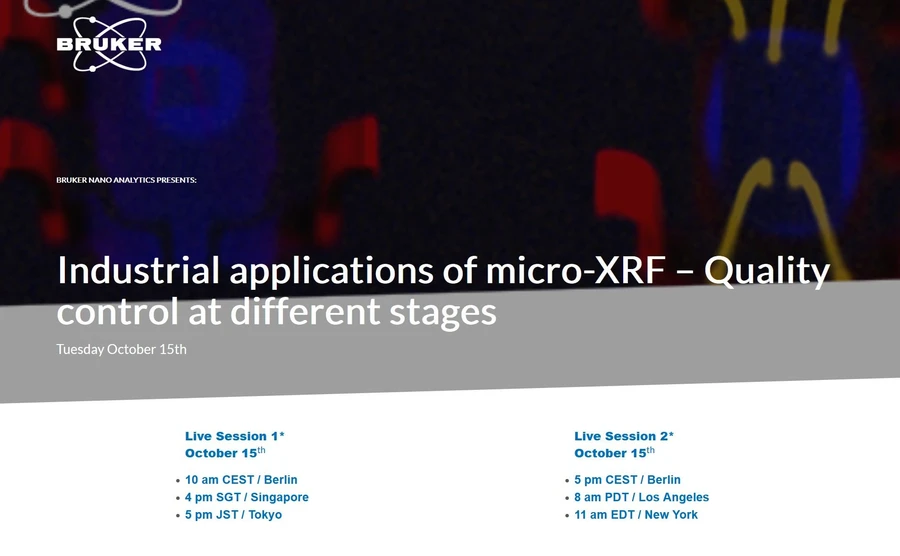 Bruker: Industrial applications of micro-XRF – Quality control at different stage