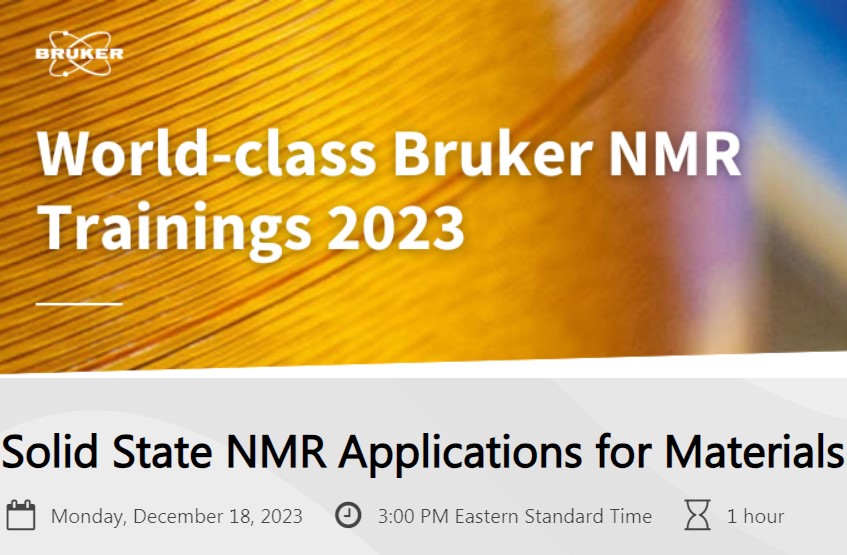 Bruker: Solid State NMR Applications for Materials