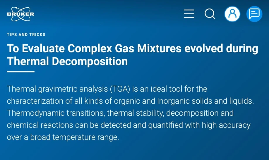 Bruker: To Evaluate Complex Gas Mixtures evolved during Thermal Decomposition
