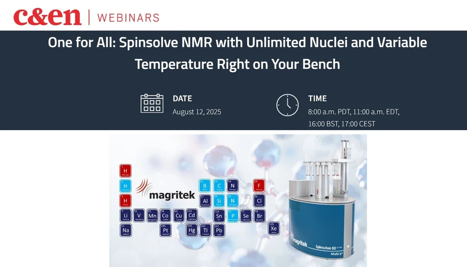 C&EN: One for All: Spinsolve NMR with Unlimited Nuclei and Variable Temperature Right on Your Bench