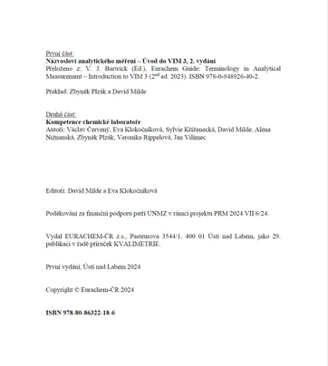 Kvalimetrie 29 - Názvosloví analytického měření / Kompetence chemické laboratoře