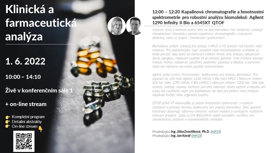 HPST: Kapalinová chromatografie a hmotnostní spektrometrie pro robustní analýzu biomolekul Agilent 1290 Infinity II Bio a 6545XT QTOF