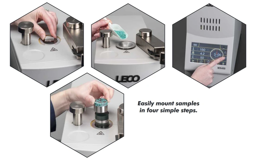 LECO MX Fixační lisy pro metalografické vzorky: Model MX400