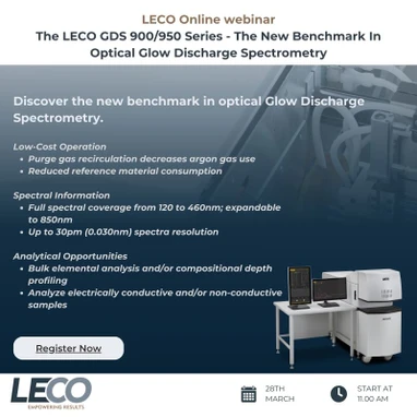 The LECO GDS 900/950 Series - The New Benchmark In Optical Glow Discharge Spectrometry
