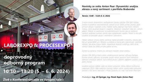 Přednáška LABOREXPO 2024: Novinky ze světa Anton Paar: Dynamická analýza obrazu a nový sortiment z portfolia Brabender