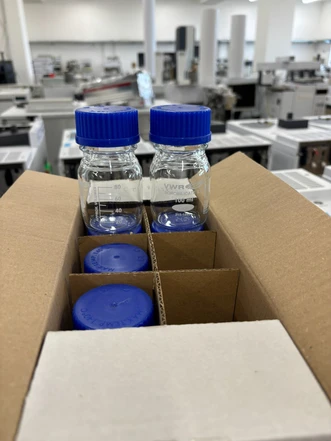 VWR Laboratorní láhve s úzkým hrdlem a šroubovacím uzávěrem, 100 ml  (Nové)