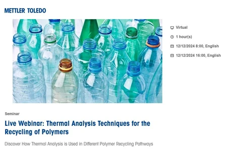 Live Webinar: Thermal Analysis Techniques for the Recycling of Polymers 