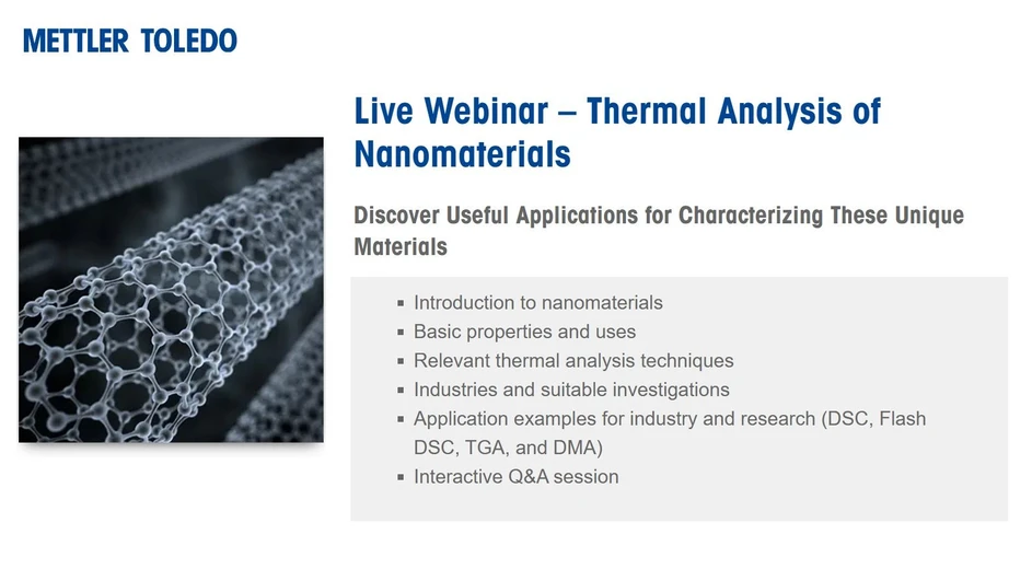 Mettler Toledo: Thermal Analysis of Nanomaterials