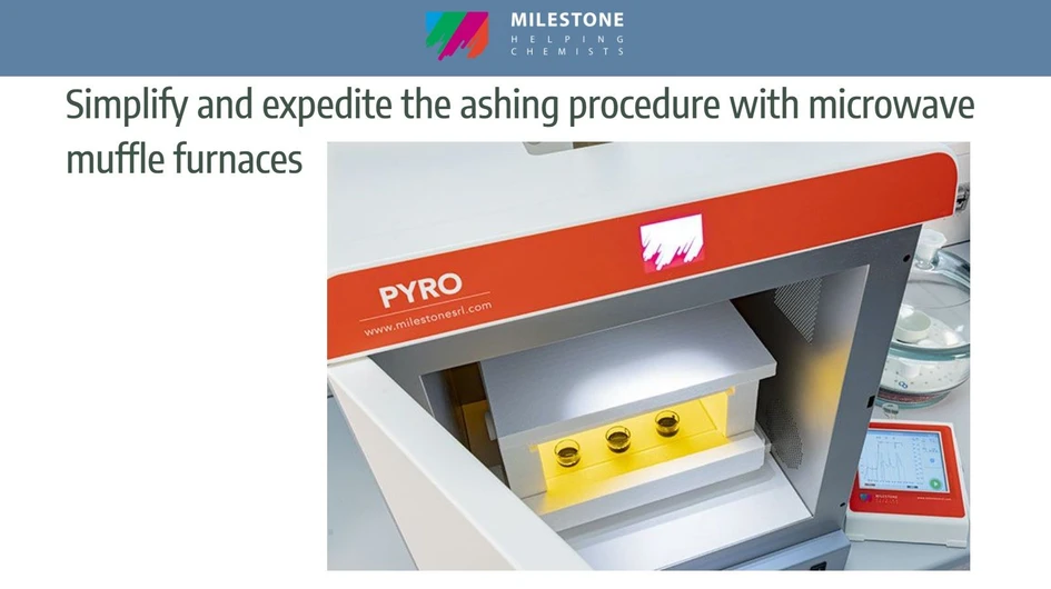 Milestone: Simplify and expedite the ashing procedure with microwave muffle furnaces