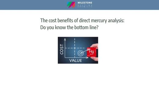 The cost benefits of direct mercury analysis: Do you know the bottom line?