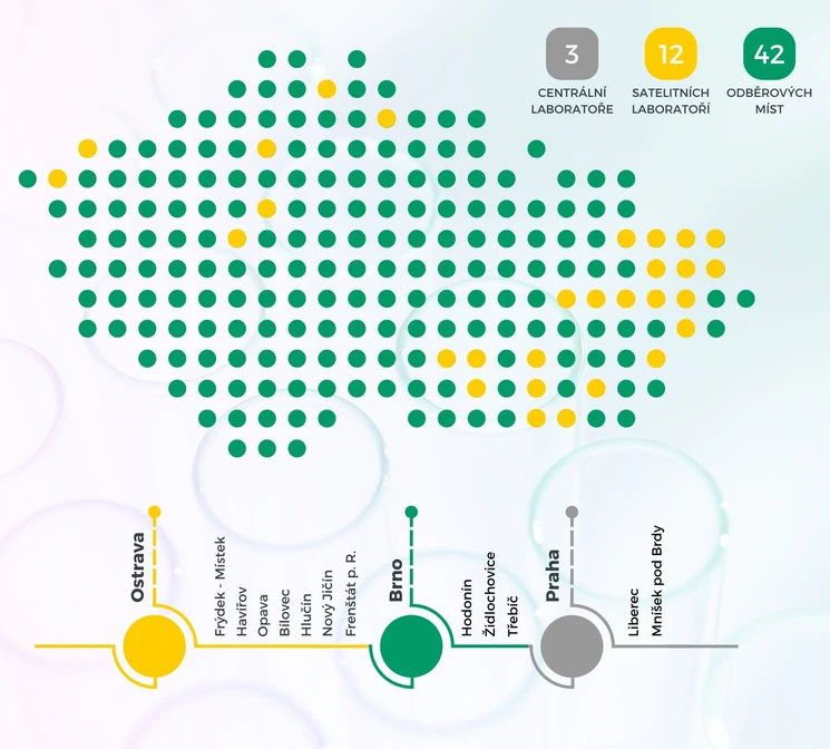 Odběrová místa a laboratoře SPADIA LAB, a.s. k 05/2024