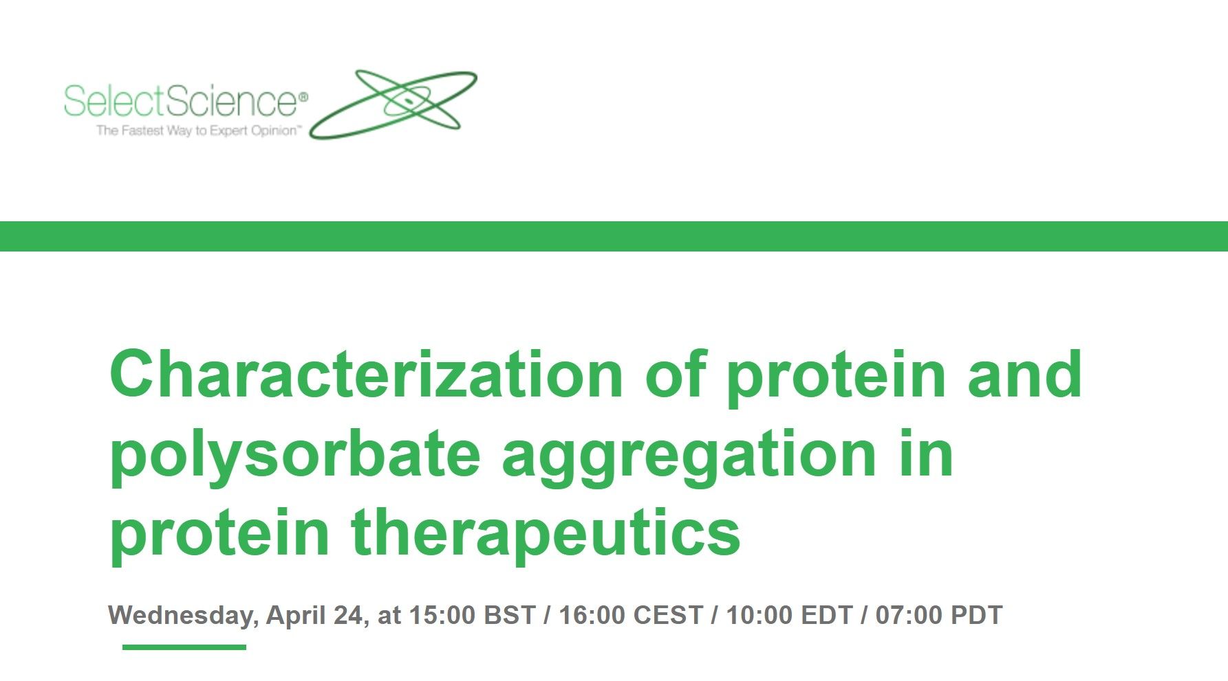 SelectScience: Characterization of protein and polysorbate aggregation in protein therapeutics