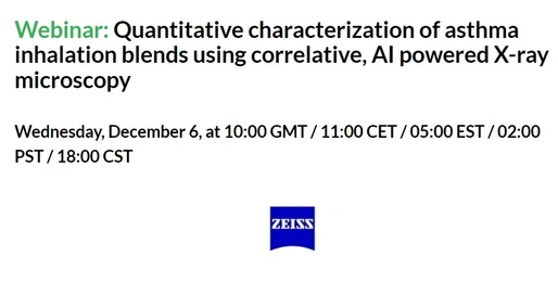Quantitative characterization of asthma inhalation blends using correlative, AI powered X-ray microscopy