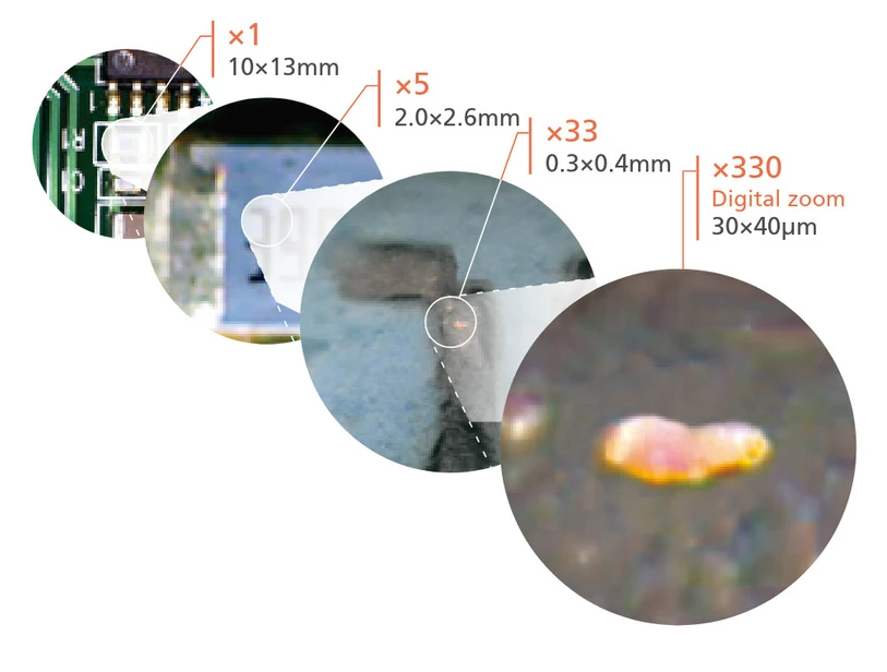 Shimadzu: Zlatý předmět na kovové desce pozorovaný pomocí speciální kamery