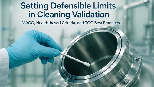 Stanovení obhajitelných limitů při validaci čištění – MACO, zdravotní kritéria a osvědčené postupy pro TOC