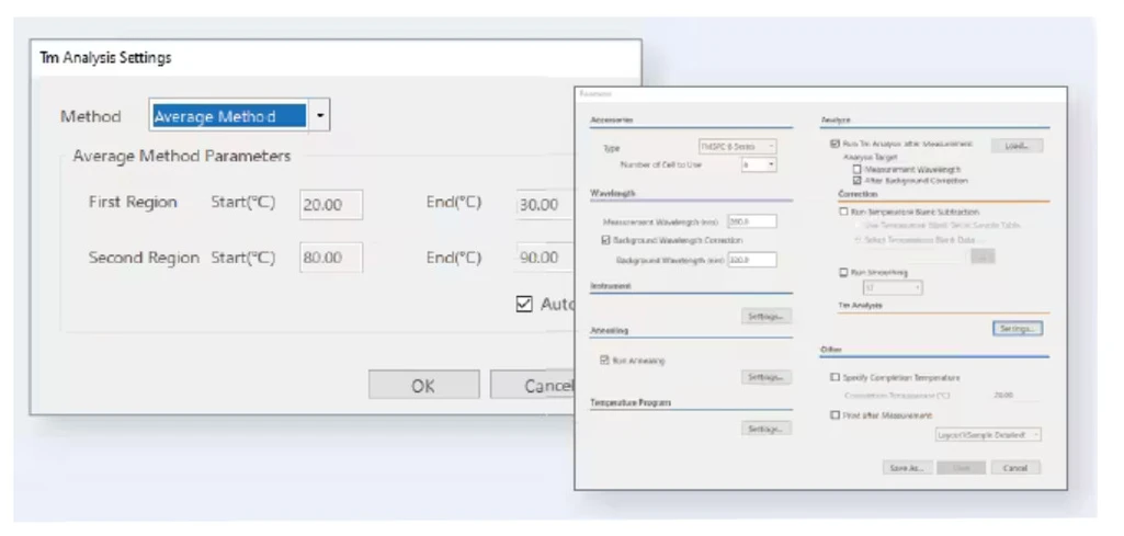 Shimadzu: Nastavení analýzy Tm