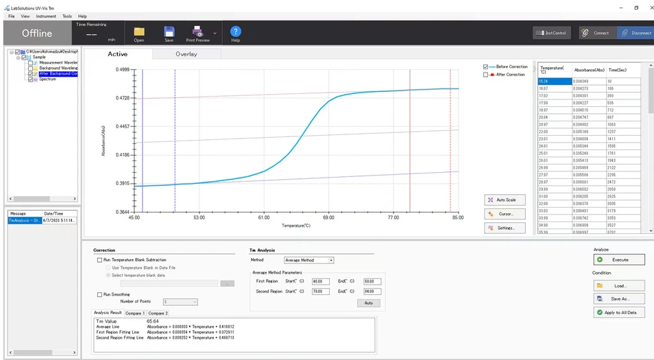 Shimadzu: Příklad Tm analýzy