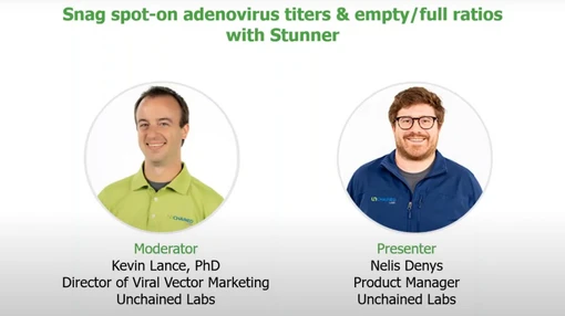 Snag spot-on adenovirus titers & empty/full ratios with Stunner